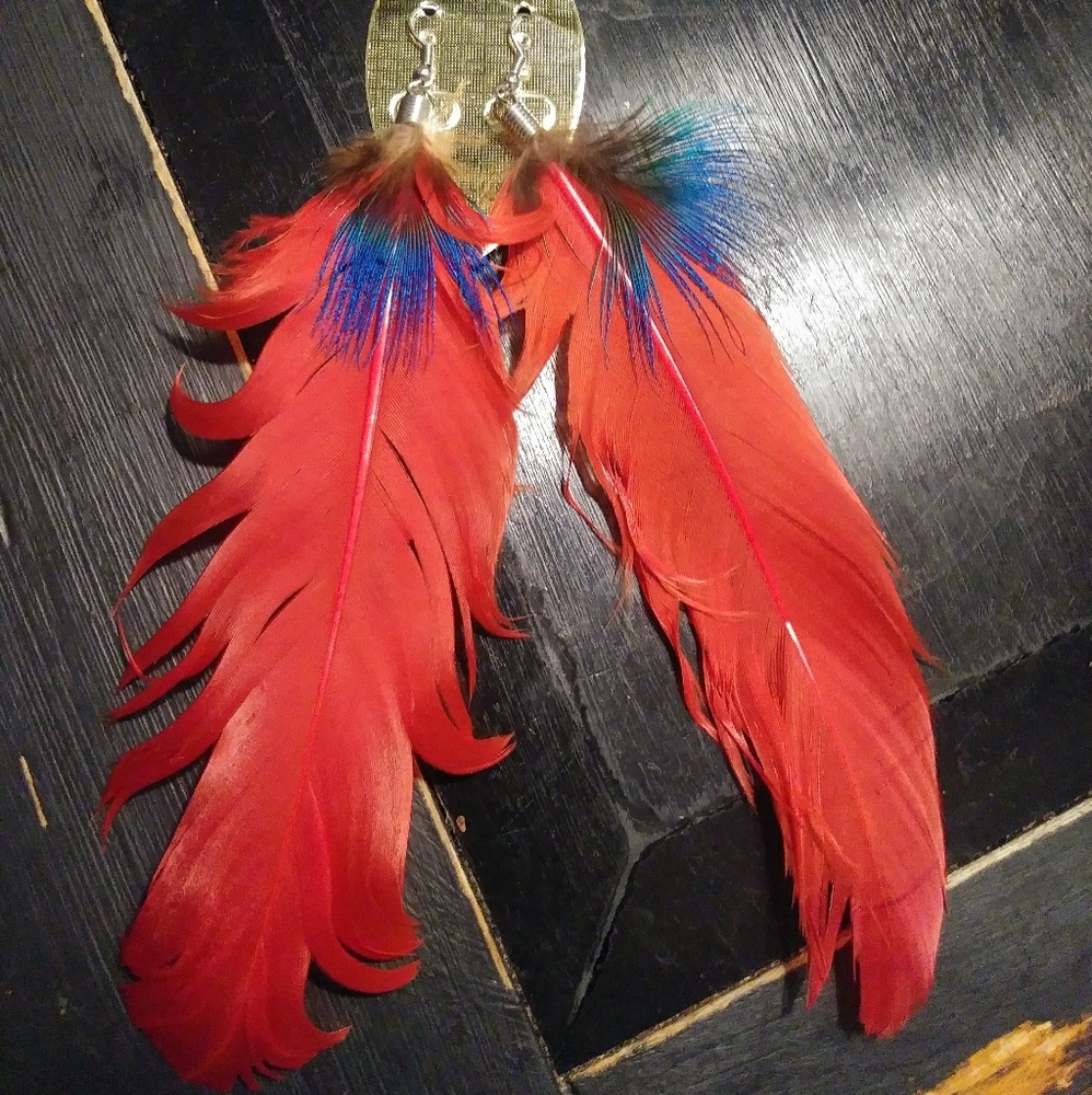 Feather Earrings. Nickel Free